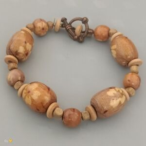Natural Wood Beaded Bracelet